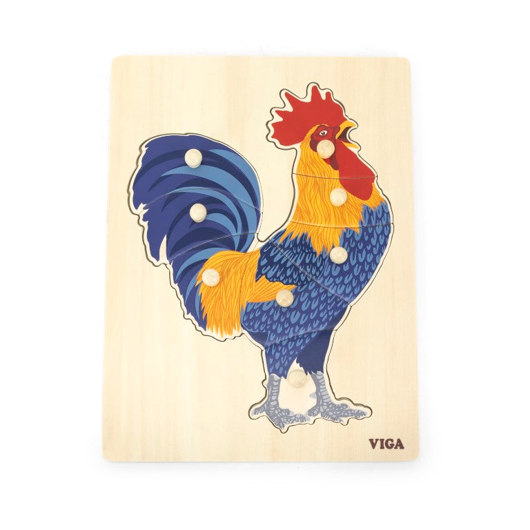 Wooden Montessori Puzzle - Rooster