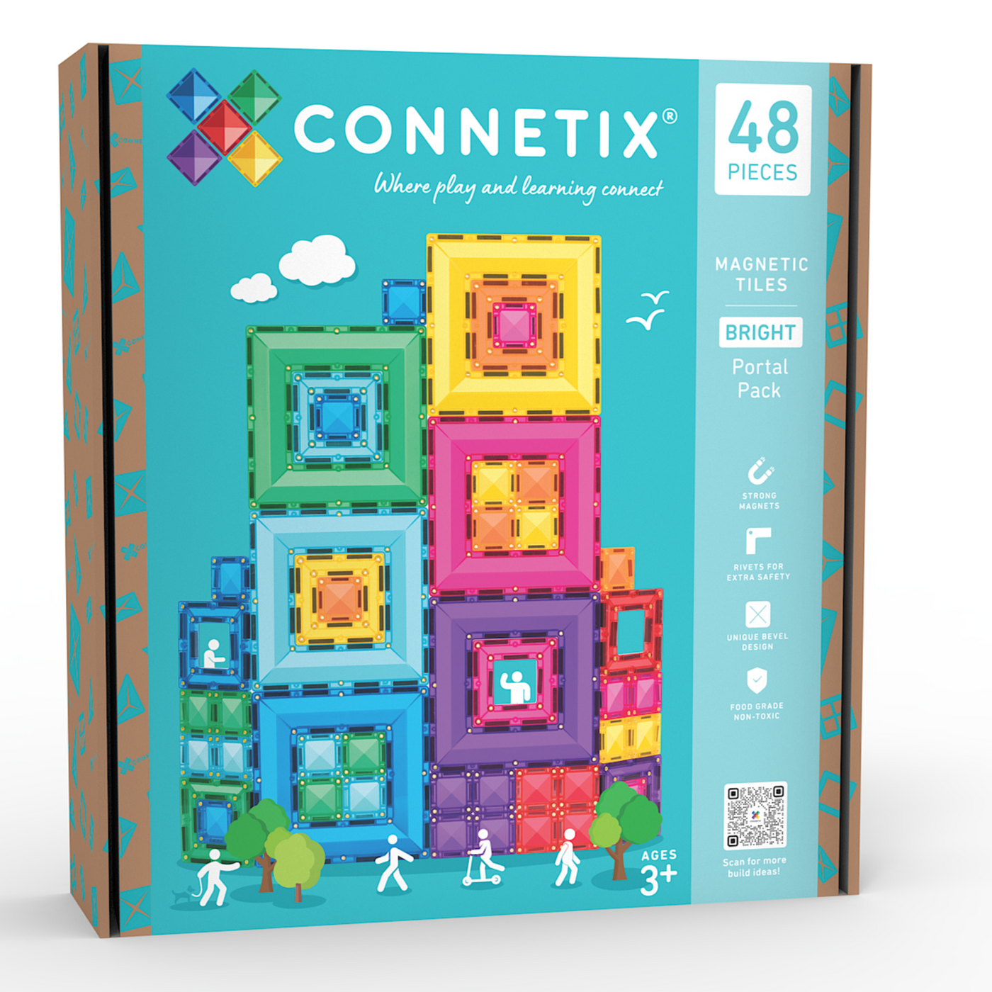 Connetix Tiles | Bright Portal Pack 48pc by Connetix Magnetic Tiles - Friends of K