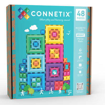Connetix Tiles | Bright Portal Pack 48pc by Connetix Magnetic Tiles - Friends of K