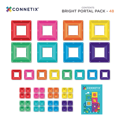 Connetix Tiles | Bright Portal Pack 48pc by Connetix Magnetic Tiles - Friends of K