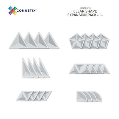 Connetix Clear Shape Expansion Pack - 24 Piece