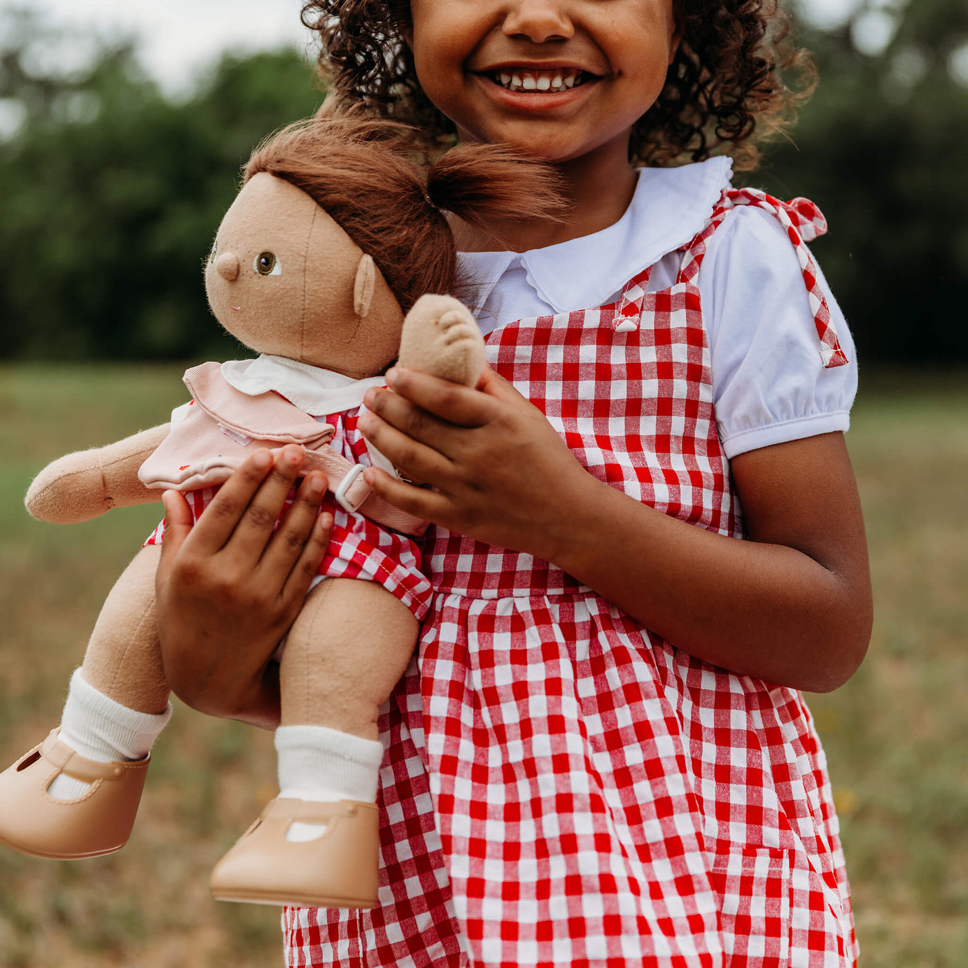 Olli Ella | Cherry Gingham Outfit Set Red by Olli Ella - Friends of K