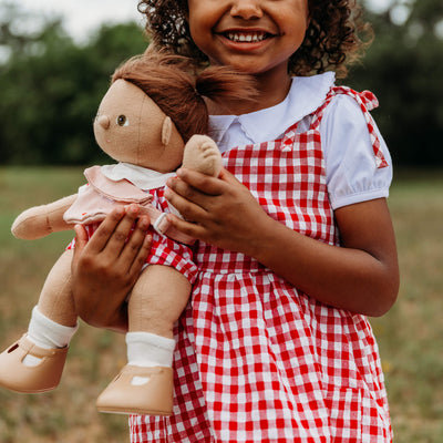 Olli Ella | Cherry Gingham Outfit Set Red by Olli Ella - Friends of K