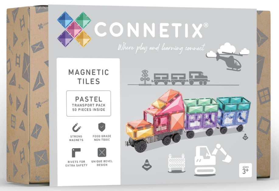 Connetix Tiles | Pastel Transport Pack 50 pc