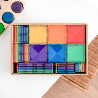 Connetix Rainbow Magnetic Tiles Creative Pack - 102 Piece