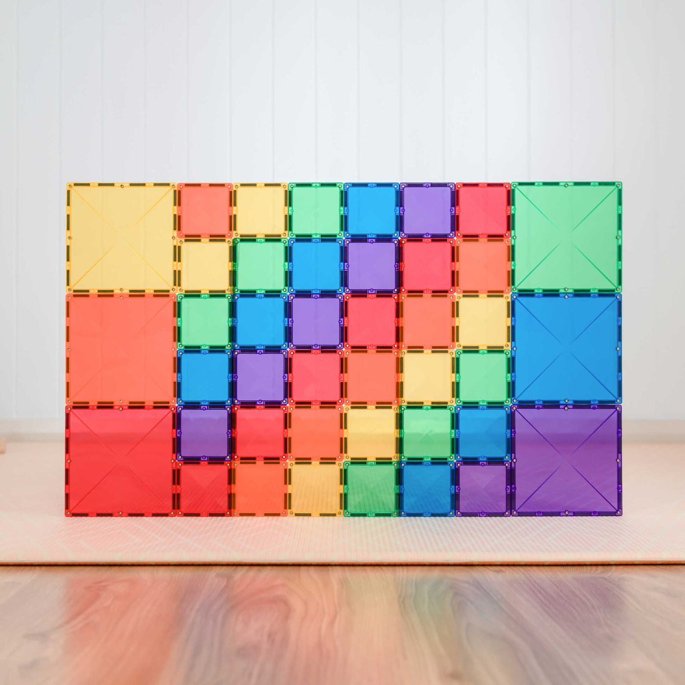 Connetix Rainbow Magnetic Tiles Square Pack - 42 Piece