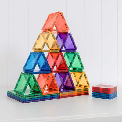 Connetix Rainbow Magnetic Tiles Square Pack - 42 Piece
