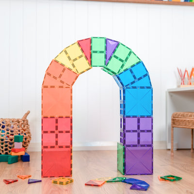 Connetix Rainbow Magnetic Tiles Starter Pack - 60 Piece