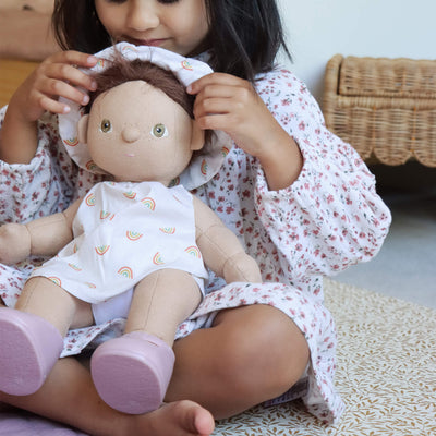 Olli Ella | Dinkum Dolls Cotton Una Rainbow Dress Set Ivory by Olli Ella - Friends of K