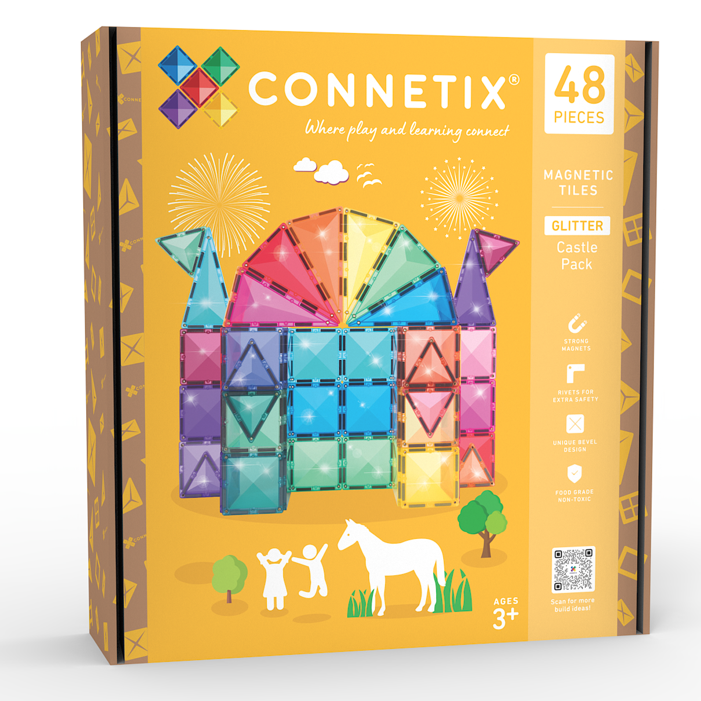Connetix Tiles | Glitter Castle Pack 48pc by Connetix Magnetic Tiles - Friends of K