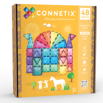 Connetix Tiles | Glitter Castle Pack 48pc by Connetix Magnetic Tiles - Friends of K