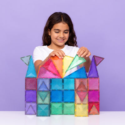 Connetix Tiles | Glitter Castle Pack 48pc by Connetix Magnetic Tiles - Friends of K