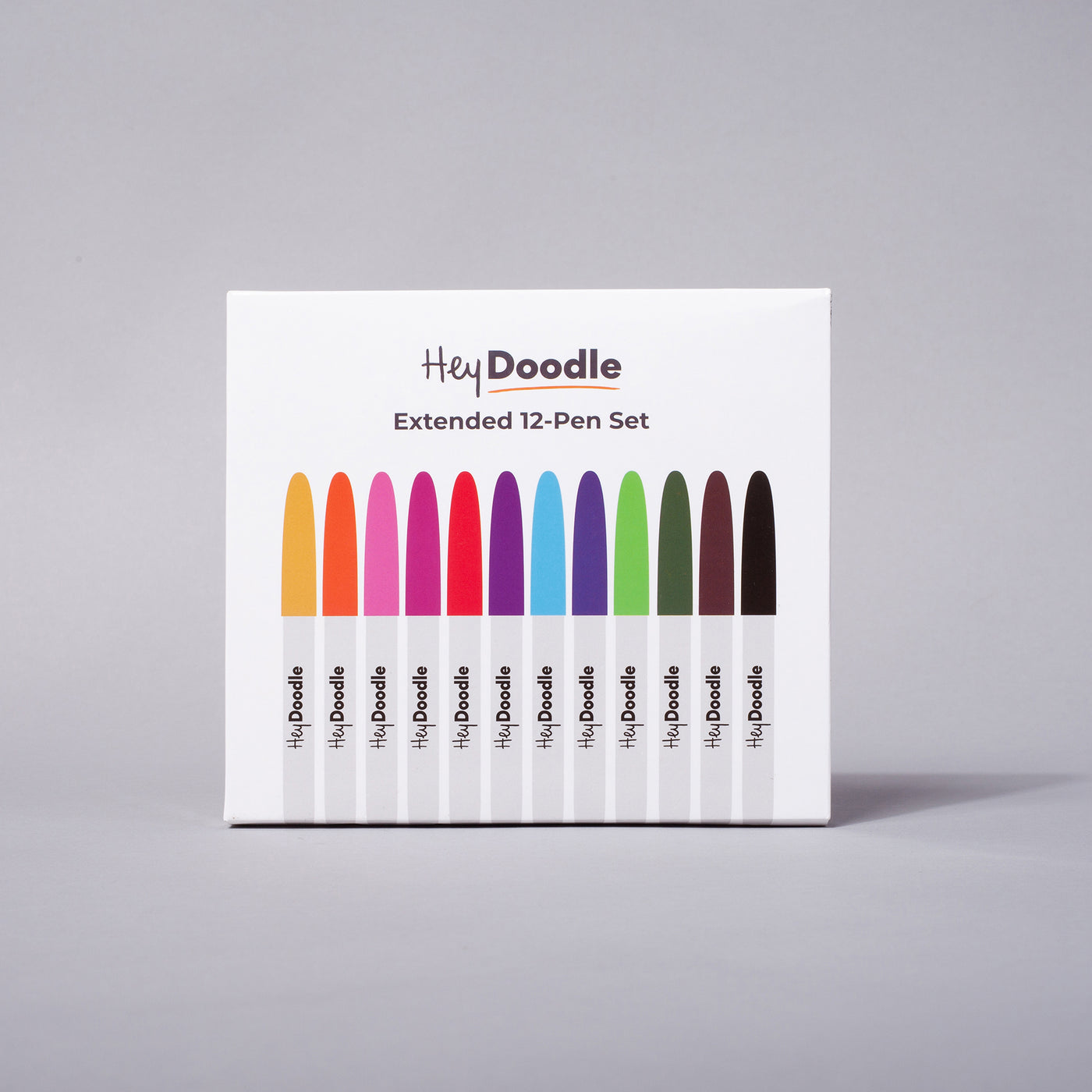 Hey Doodle Extended Markers | 12 Pack (9 Standard + 3 Bonus Colours!)