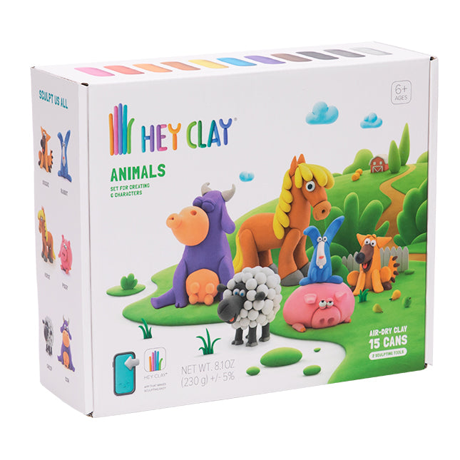 Animals Set (15 cans + 2 tools) | Hey Clay