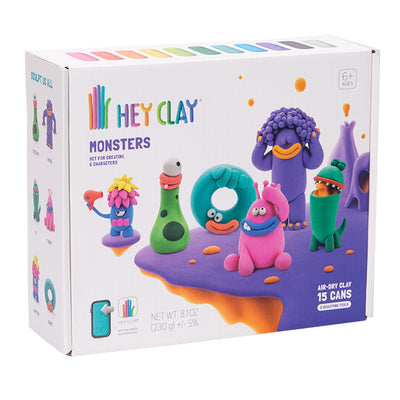 Monsters Set (15 cans + 2 tools) | Hey Clay