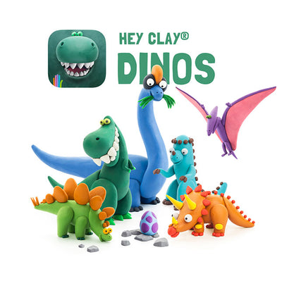 Dinosaurs Set (15 Cans + 2 tools) | Hey Clay