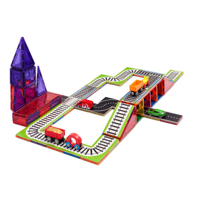 Learn & Grow Magnetic Tile Topper - Train Pack (36 Piece)