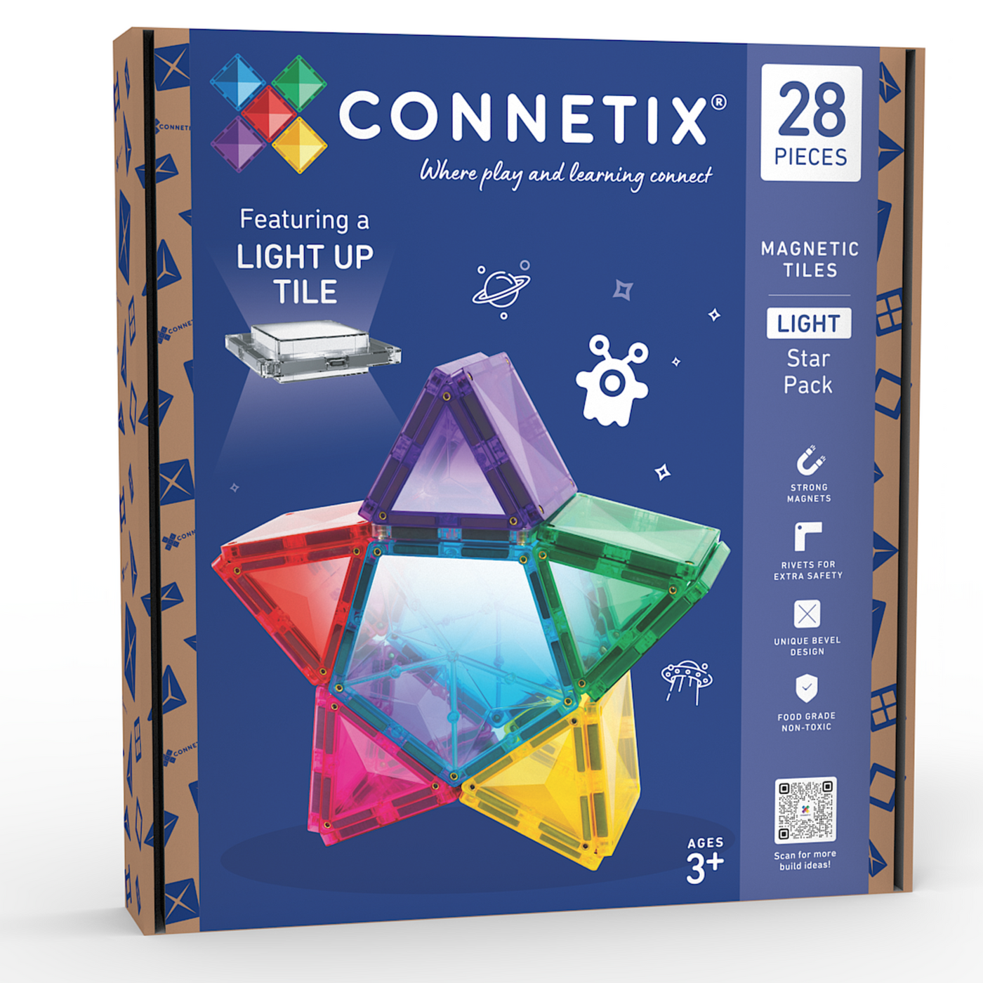 Connetix Tiles | Light Star Pack 28pc by Connetix Magnetic Tiles - Friends of K