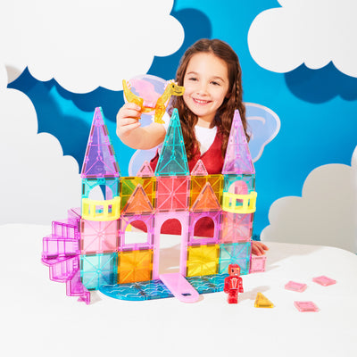 Magna-Tiles | Castle DLX + microMAGS (48 Piece Set)