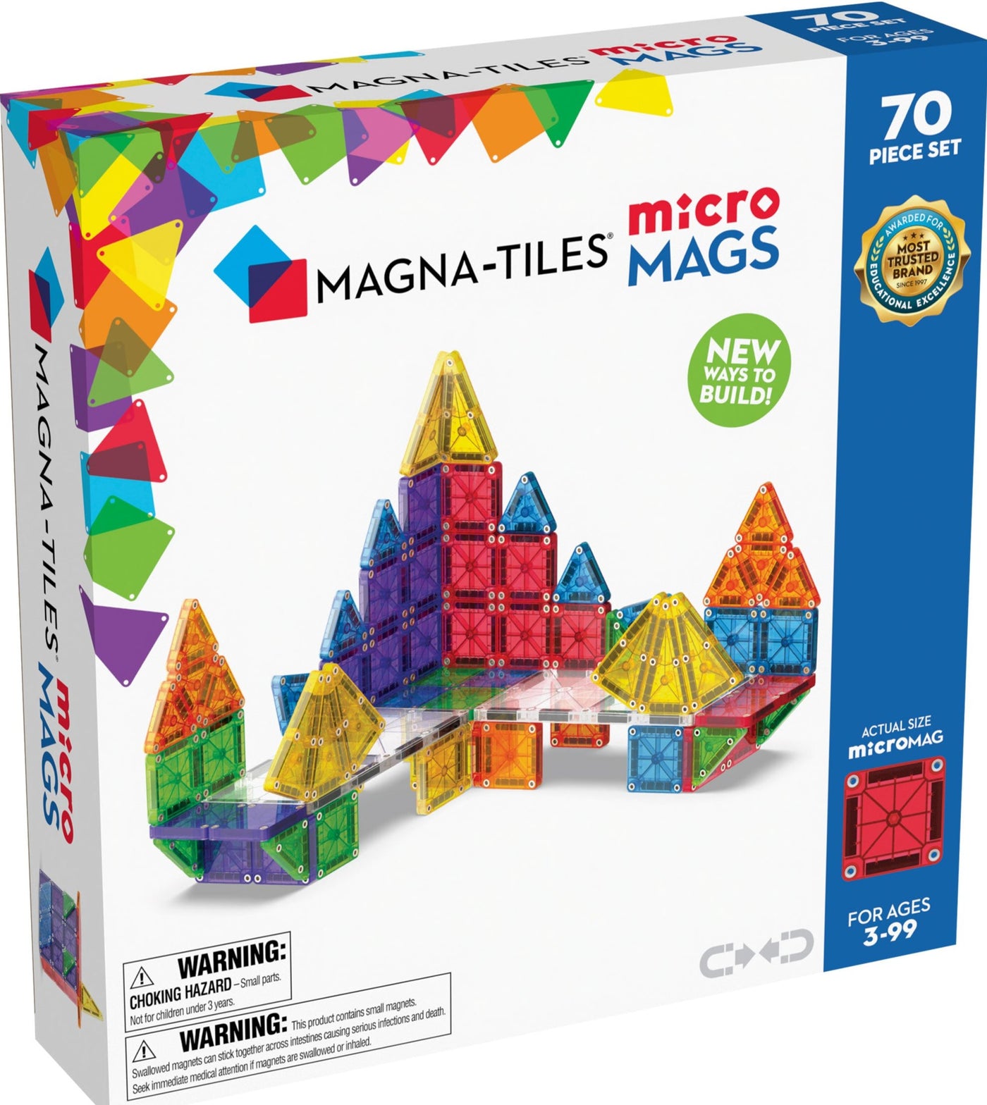 Magna-Tiles | microMAGS (70 Piece Set) (PreOrder: Dispatch ETA Late Oct/Early Nov)