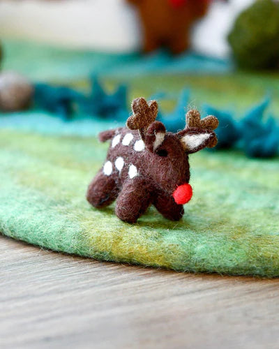 Felt Small Red-Nosed Reindeer Toy