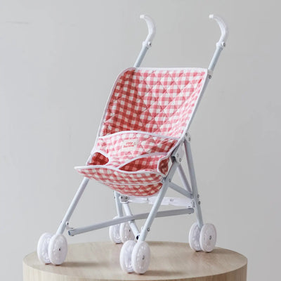 Folding Dolls Stroller 2.0 | Pink Gingham (PreOrder: Dispatch ETA Late Oct/Early Nov)