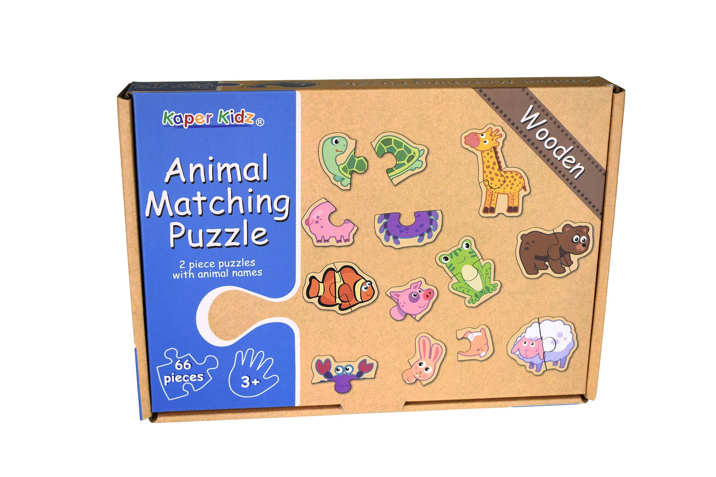 Animal Matching 2 Piece Puzzle (66pcs) by Kaper Kidz - Friends of K