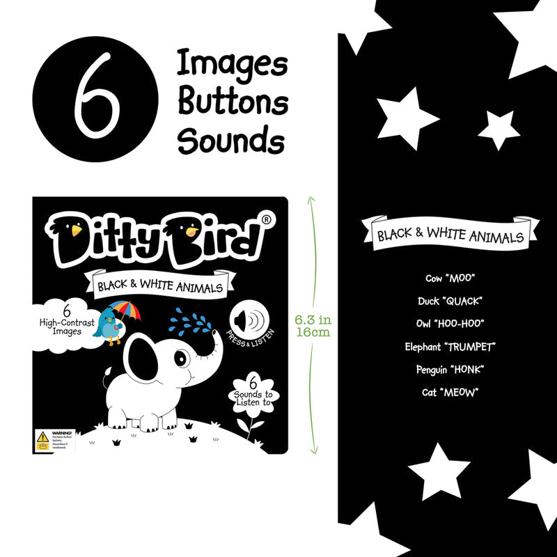 Black & White Animals Board Book by Ditty Bird - Friends of K
