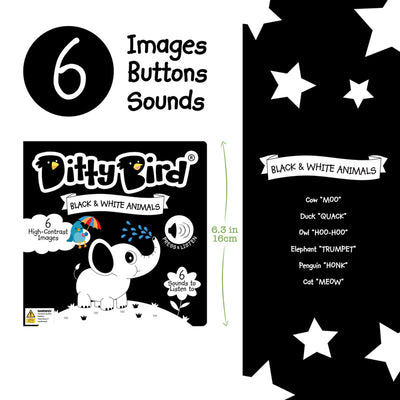 Black & White Animals Board Book by Ditty Bird - Friends of K