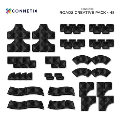 Connetix | Creative Roads Pack 48 pc by Connetix Magnetic Tiles - Friends of K