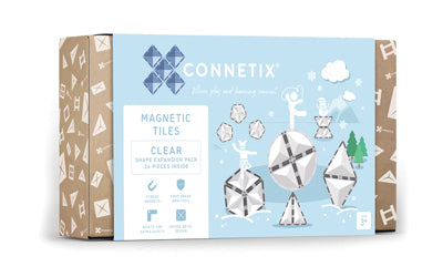 Connetix Tiles | Clear Shape Expansion Pack 24 pc by Connetix Magnetic Tiles - Friends of K