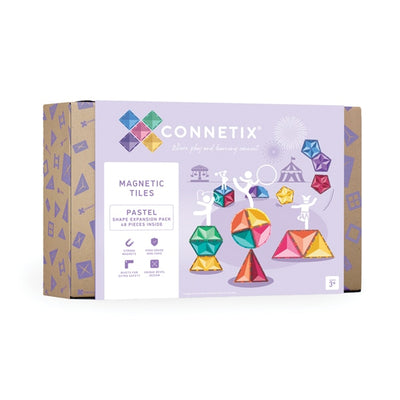 Connetix Tiles | Pastel Shape Expansion Pack 48 pc by Connetix Magnetic Tiles - Friends of K