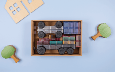 Connetix Tiles | Pastel Transport Pack 50pc by Connetix Magnetic Tiles - Friends of K