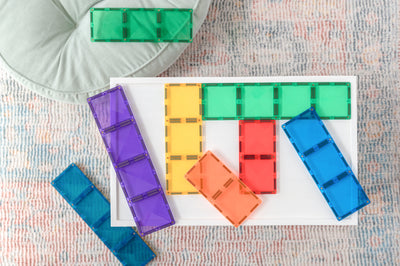 Connetix Tiles | Rainbow Rectangle Pack 18 pc by Connetix Magnetic Tiles - Friends of K