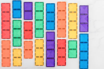 Connetix Tiles | Rainbow Rectangle Pack 18 pc by Connetix Magnetic Tiles - Friends of K