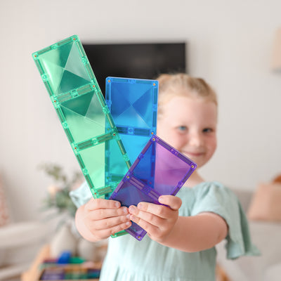 Connetix Tiles | Rainbow Rectangle Pack 18 pc by Connetix Magnetic Tiles - Friends of K