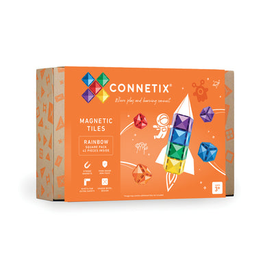 Connetix Tiles | Rainbow Square Expansion Pack 42 pc by Connetix Magnetic Tiles - Friends of K