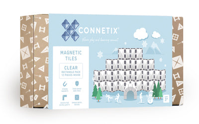 ConnetixTiles | Clear Rectangle Pack 12 pc by Connetix Magnetic Tiles - Friends of K