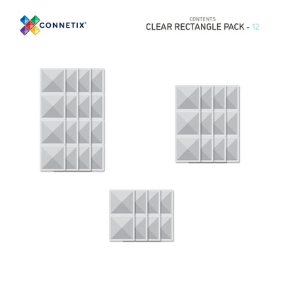ConnetixTiles | Clear Rectangle Pack 12 pc by Connetix Magnetic Tiles - Friends of K