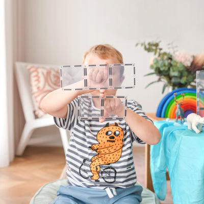 ConnetixTiles | Clear Rectangle Pack 12 pc by Connetix Magnetic Tiles - Friends of K