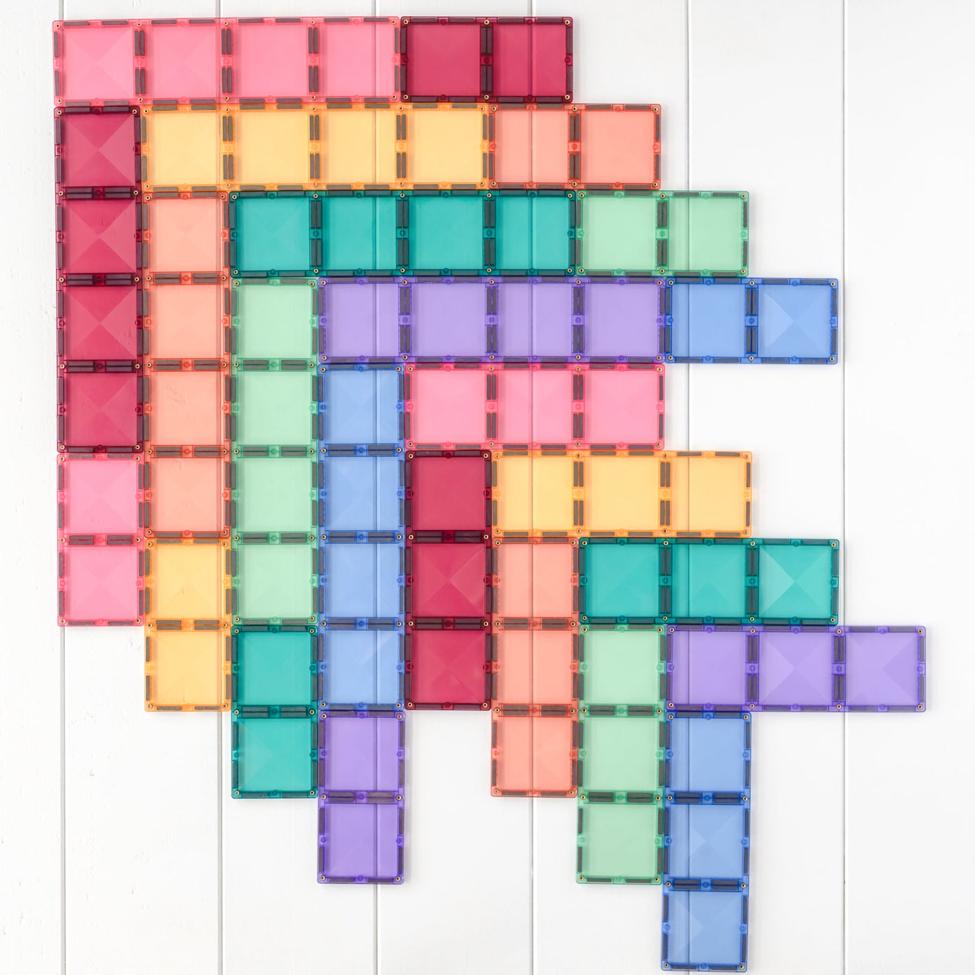 Connetix Tiles | Pastel Rectangle Pack 24pc by Connetix Magnetic Tiles - Friends of K
