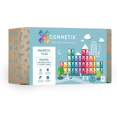 Connetix Tiles | Pastel Rectangle Pack 24pc by Connetix Magnetic Tiles - Friends of K