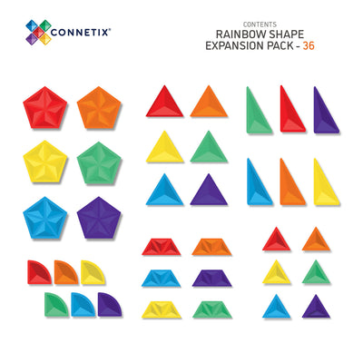 Connetix Tiles | Rainbow Shape Expansion Pack 36 pc (Damaged Box) by Connetix Magnetic Tiles - Friends of K
