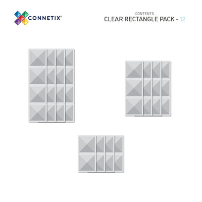 ConnetixTiles | Clear Rectangle Pack 12pc by Connetix Magnetic Tiles - Friends of K