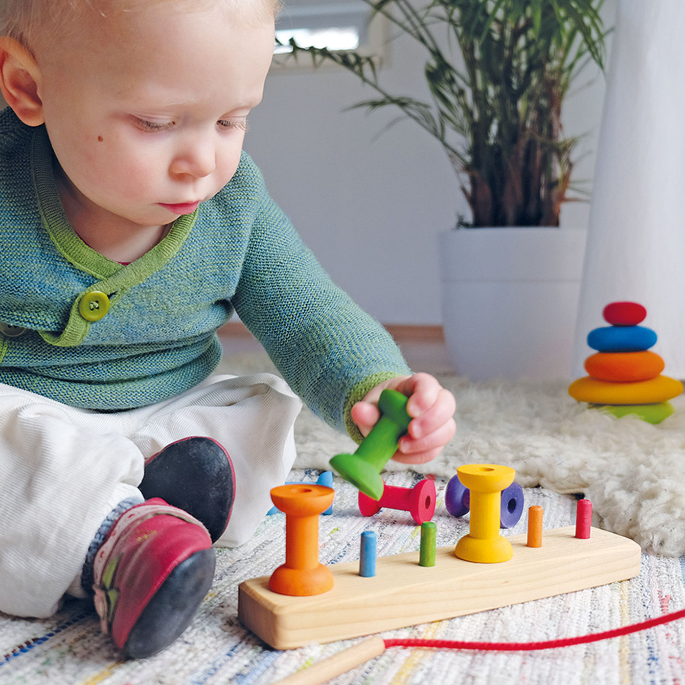 Grimm's | Bobbins Small Threading Game by Grimm's - Friends of K