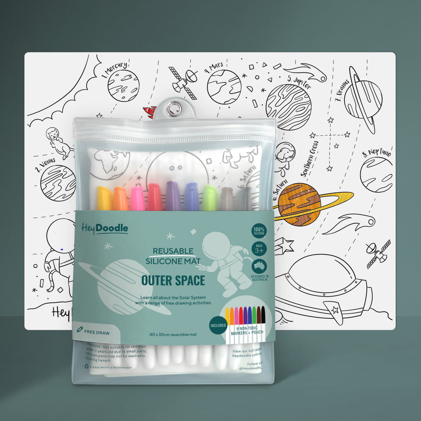 Reusable Silicone Drawing Mat: DRW | Outer Space by Hey Doodle - Friends of K