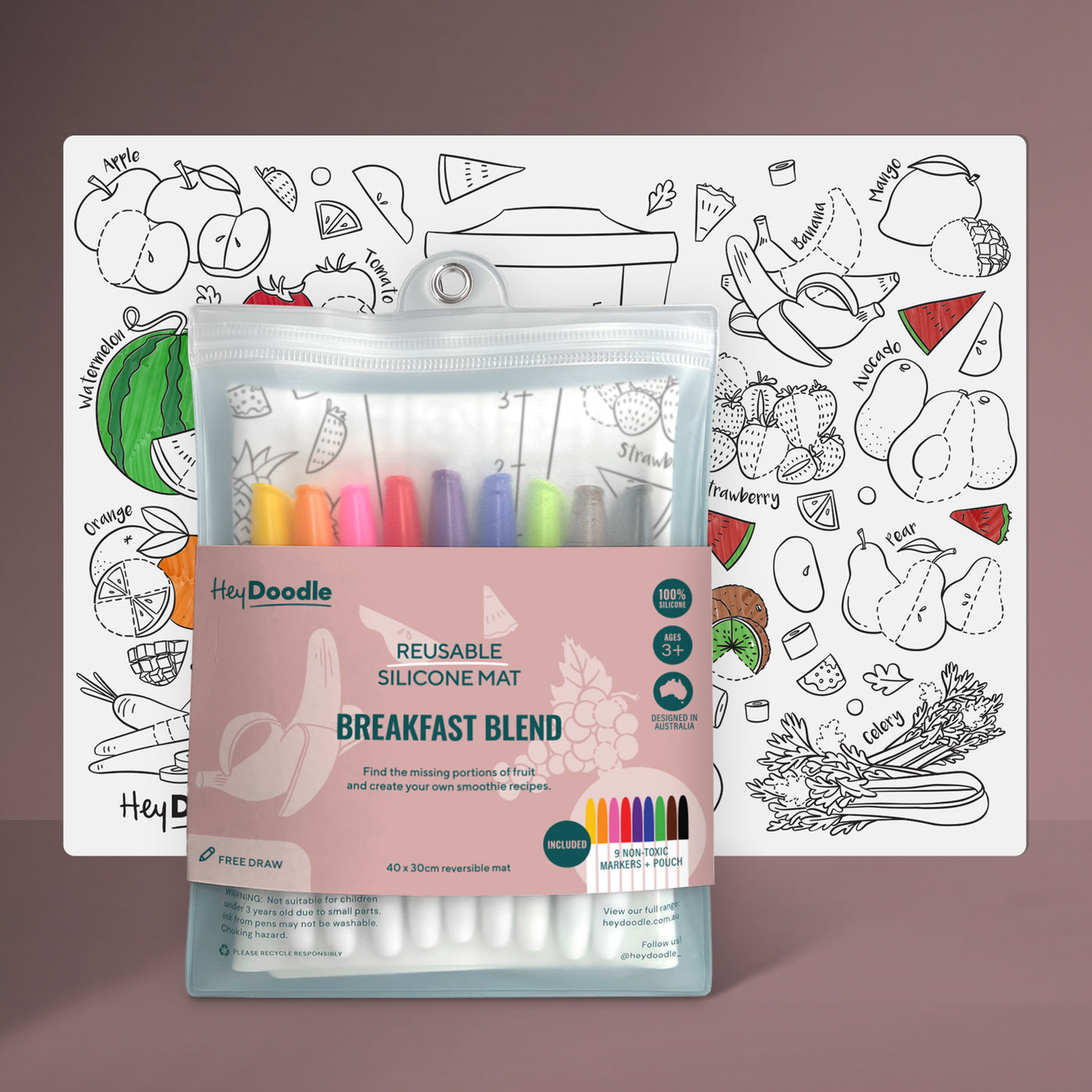 Reusable Silicone Drawing Mat: DRW | Breakfast Blend by Hey Doodle - Friends of K