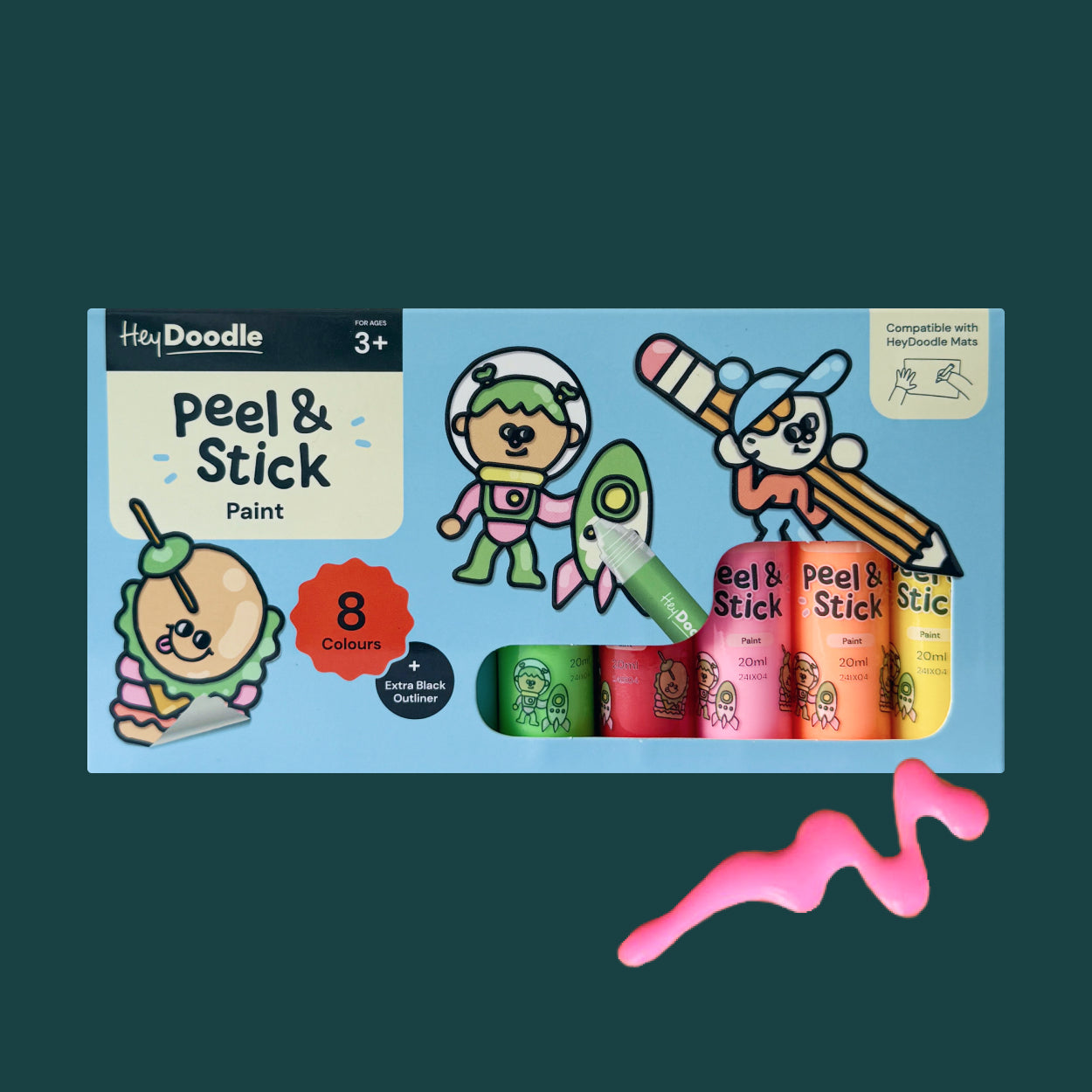 Hey Doodle | Peel & Stick Solid Paint - Easy Peel and Stickable Colours