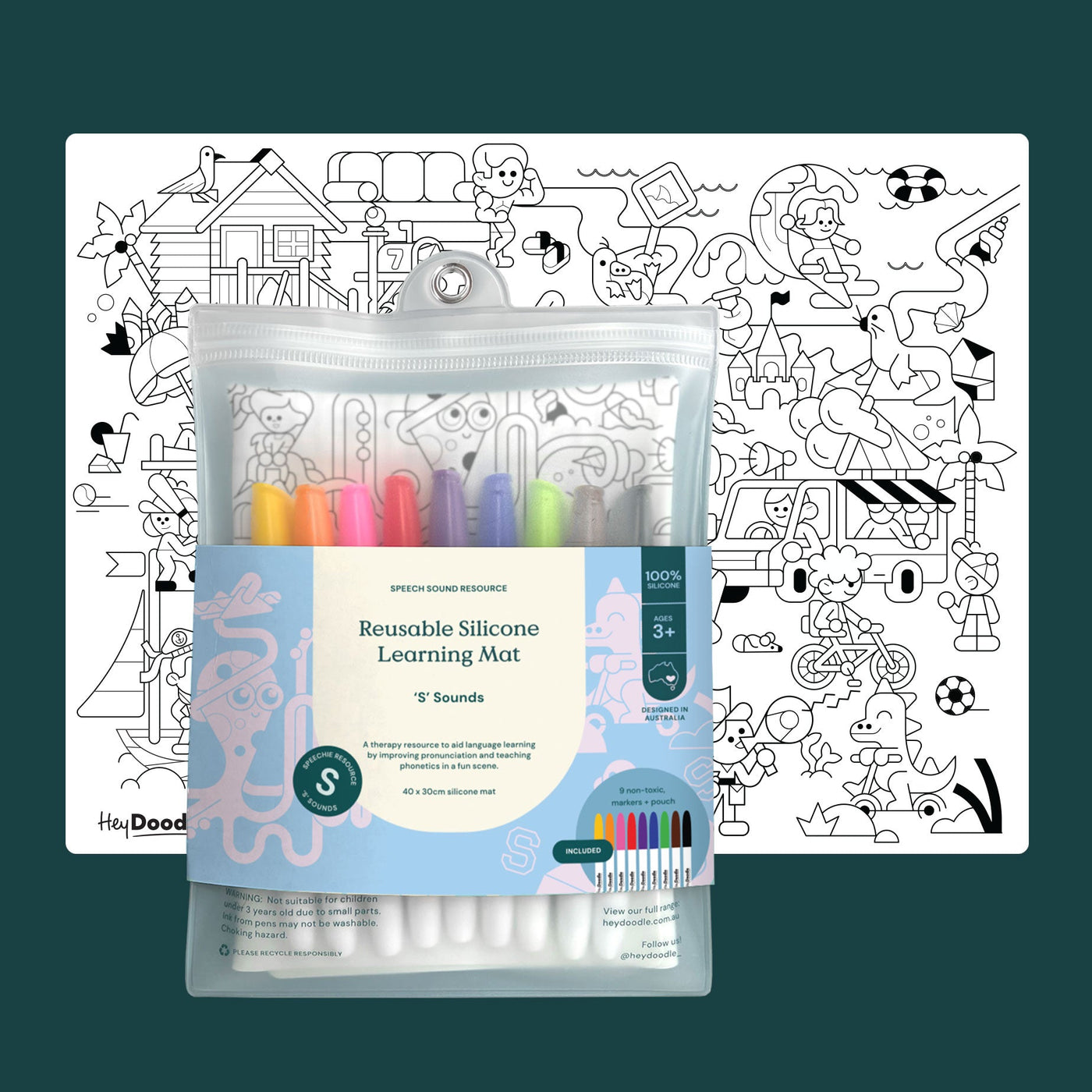 Speechie Mat | Speech Therapy 'S' by Hey Doodle - Friends of K