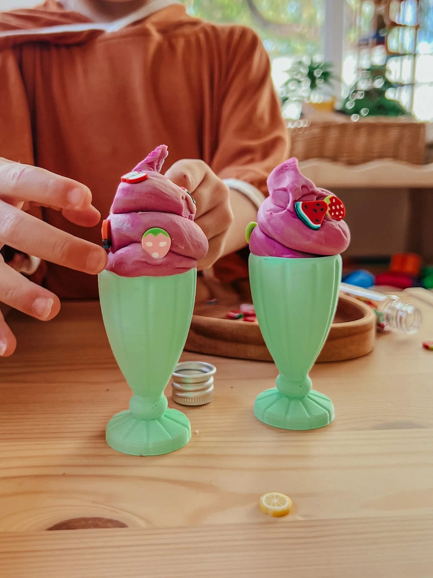 Ice cream Shop - Double Scoop Kit (Mint Sundae Cups) by Beadie Bug Play - Friends of K